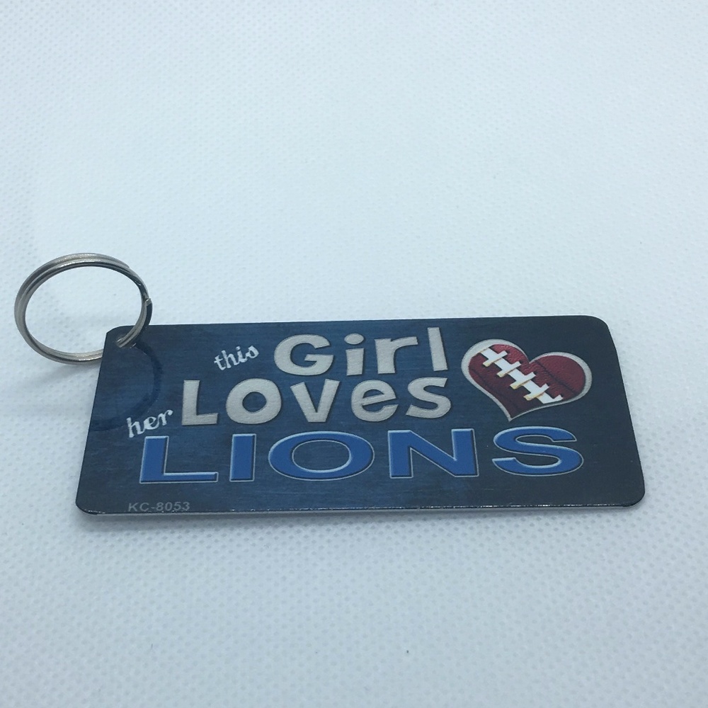 This Girl Loves her Lions Novelty  Metal Key Chain